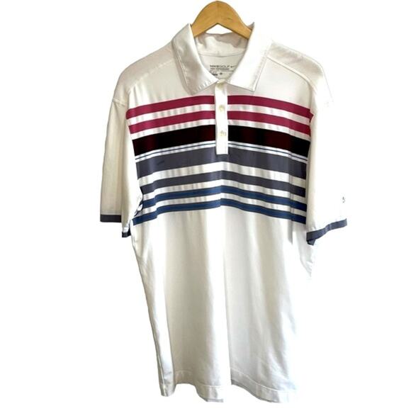 NIKE‎ GOLF Tour Performance Dri-Fit Men's Multi Color Striped Polo Size Large - Picture 1 of 10